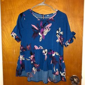 Floral print peplum top